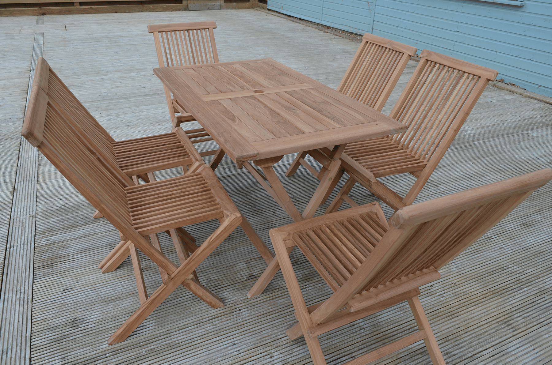 Warwick | 1.2m Rectangular Folding Teak Garden Dining Table | 4 to 6 Seater