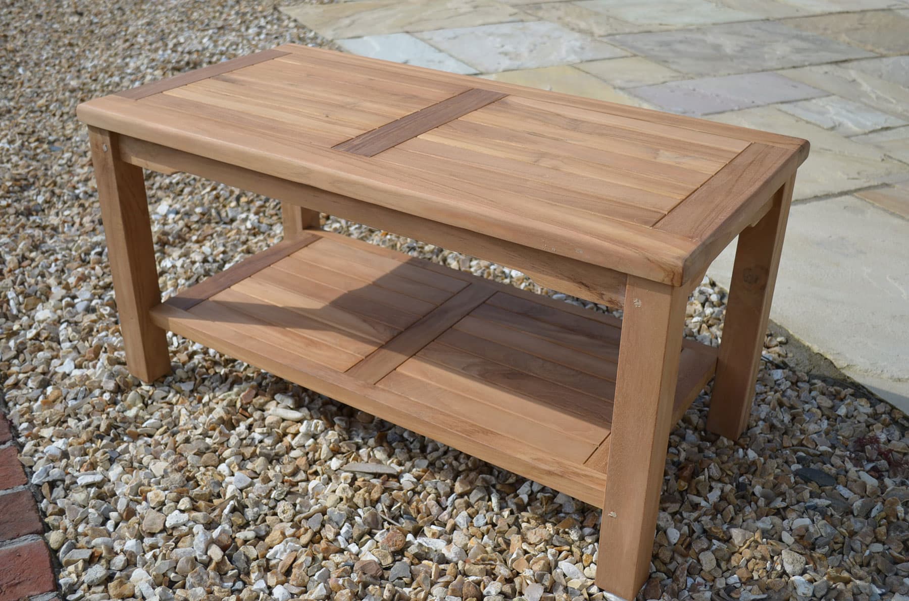 Malmesbury | 90cm Rectangular Teak Coffee Table with Shelf