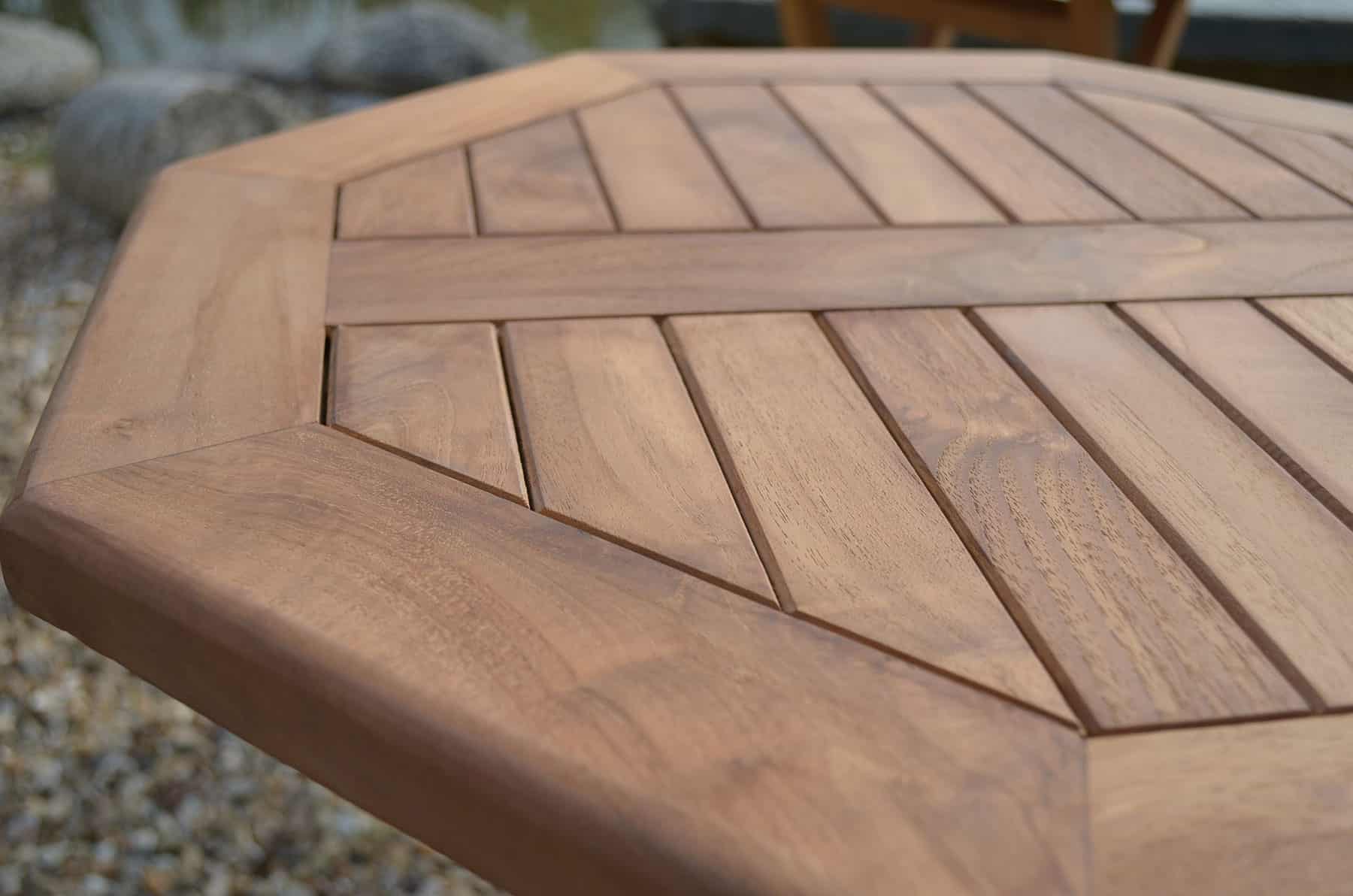 Suffolk | 60cm Octagonal Folding Teak Garden Bistro Table | 2 Seater