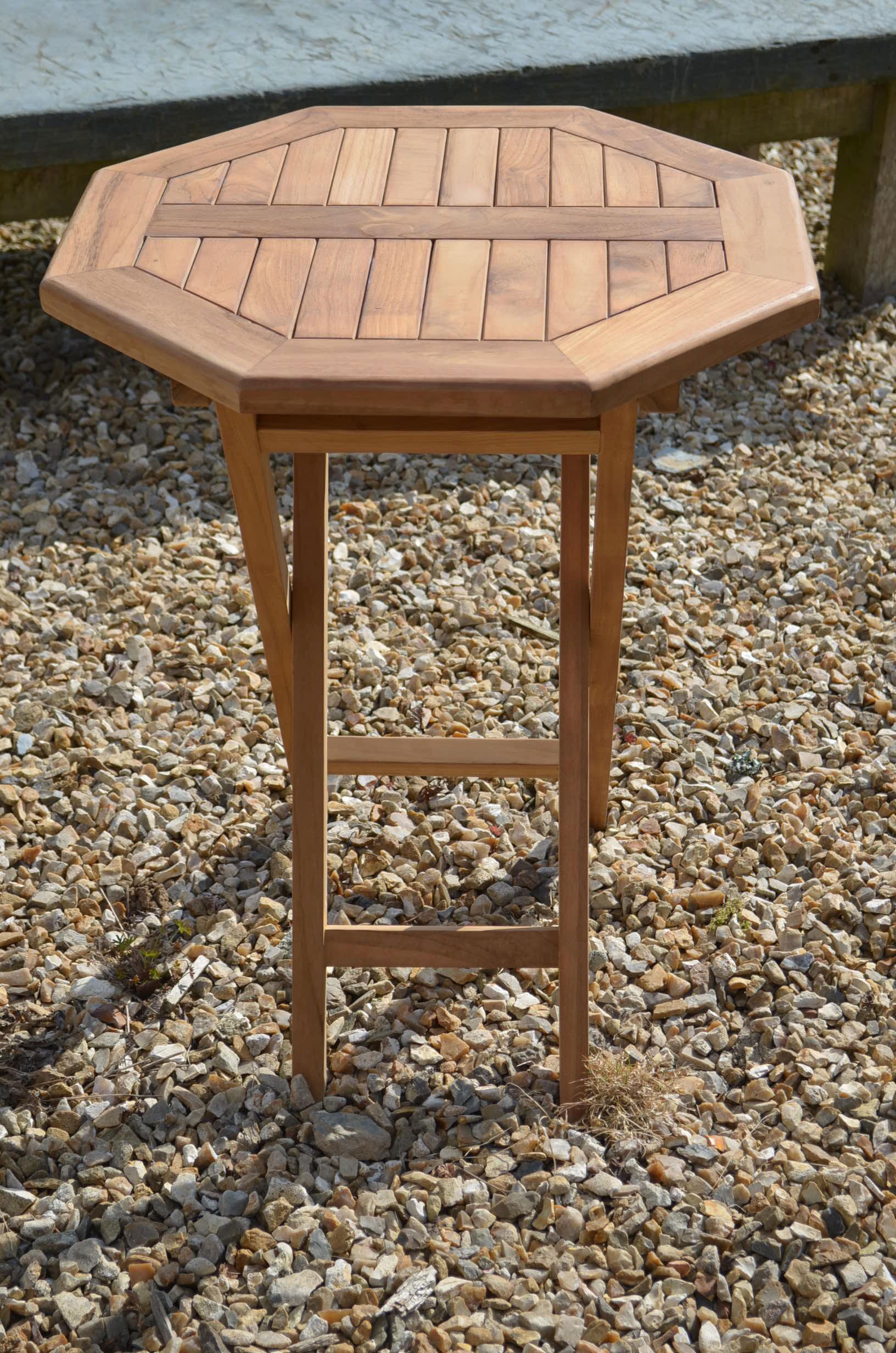Suffolk | 60cm Octagonal Folding Teak Garden Bistro Table | 2 Seater