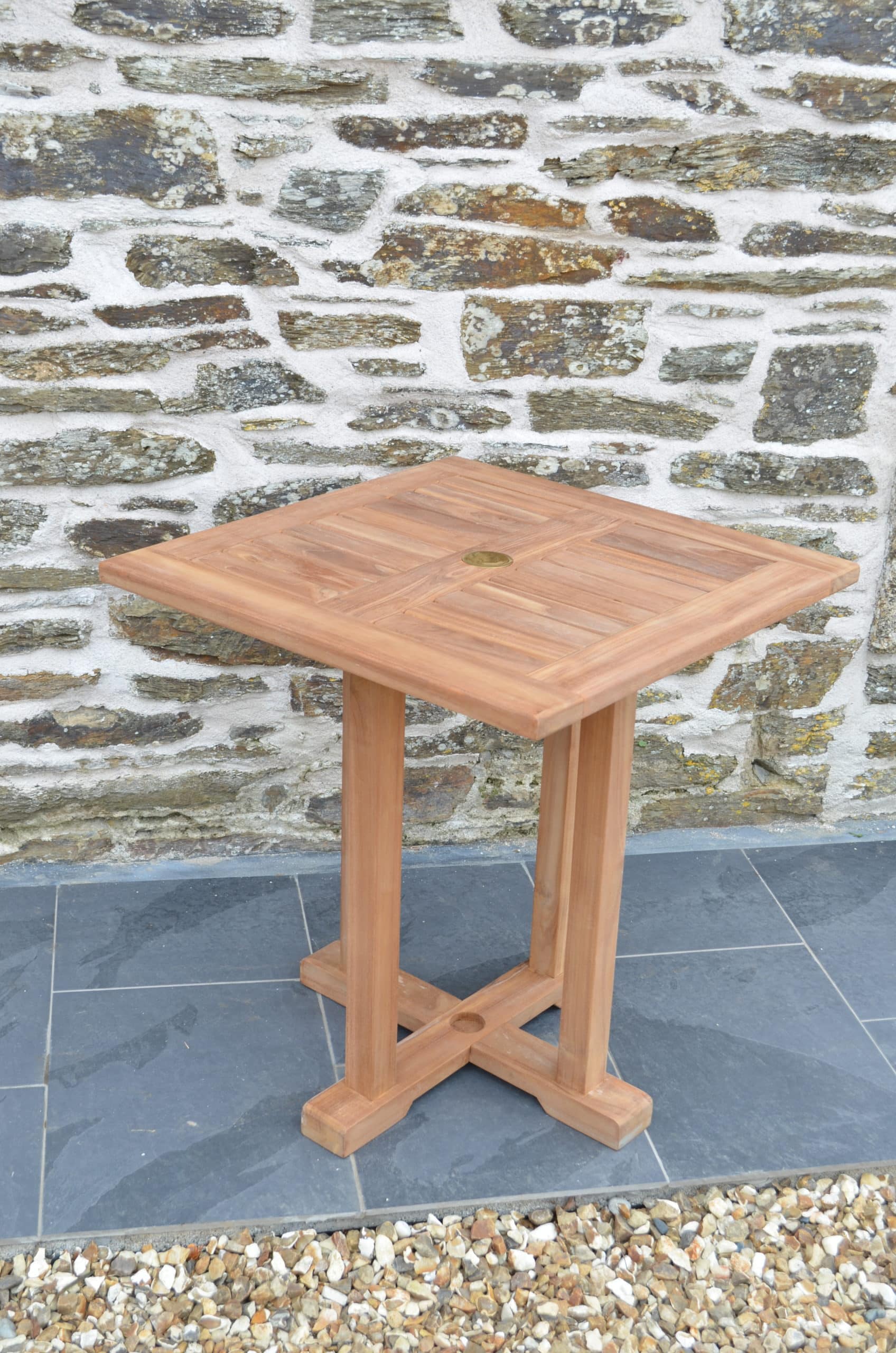 Romsey | 70cm Square Fixed Teak Garden Dining Table | 2 to 4 Seater