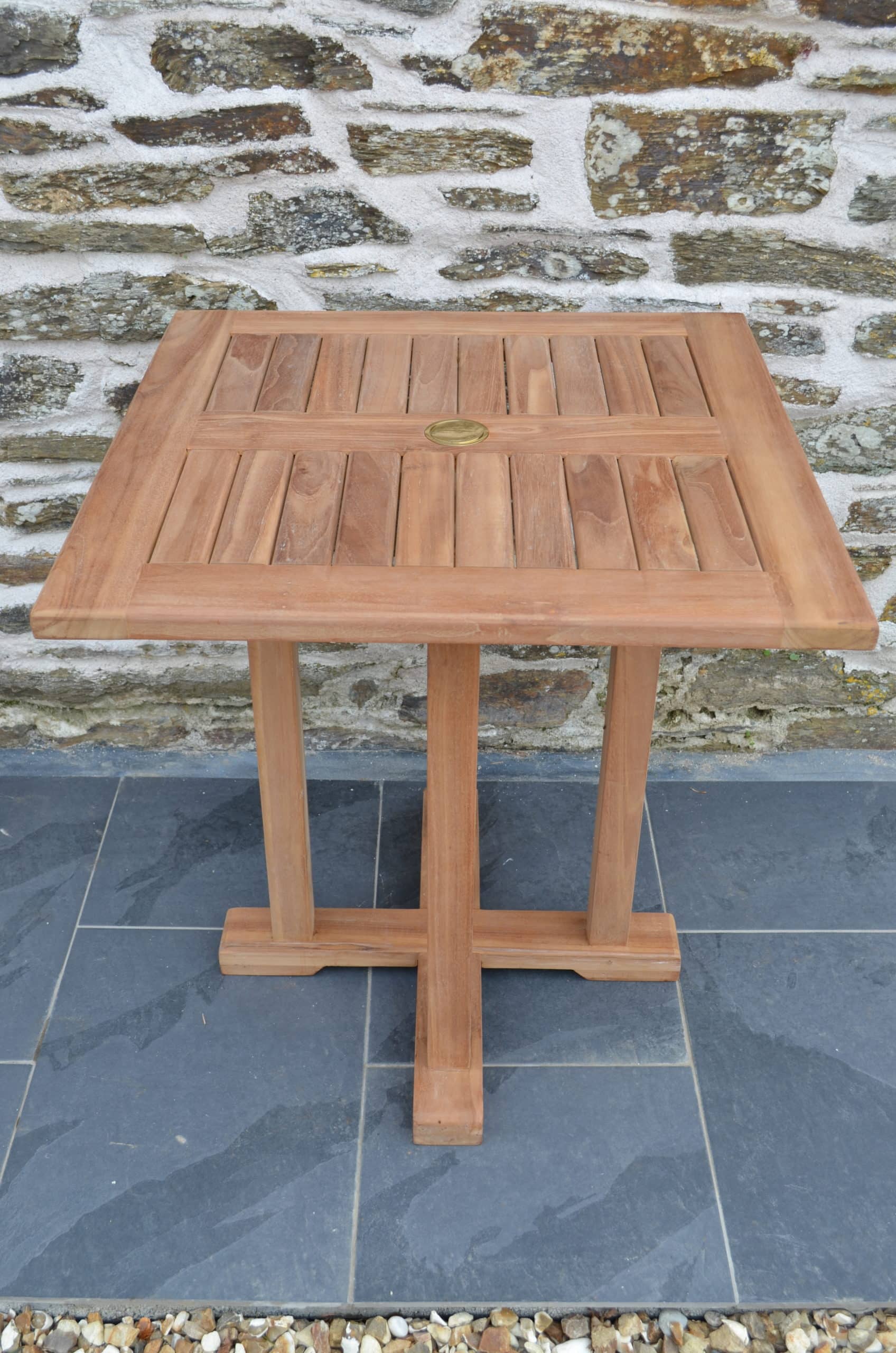 Romsey | 70cm Square Fixed Teak Garden Dining Table | 2 to 4 Seater