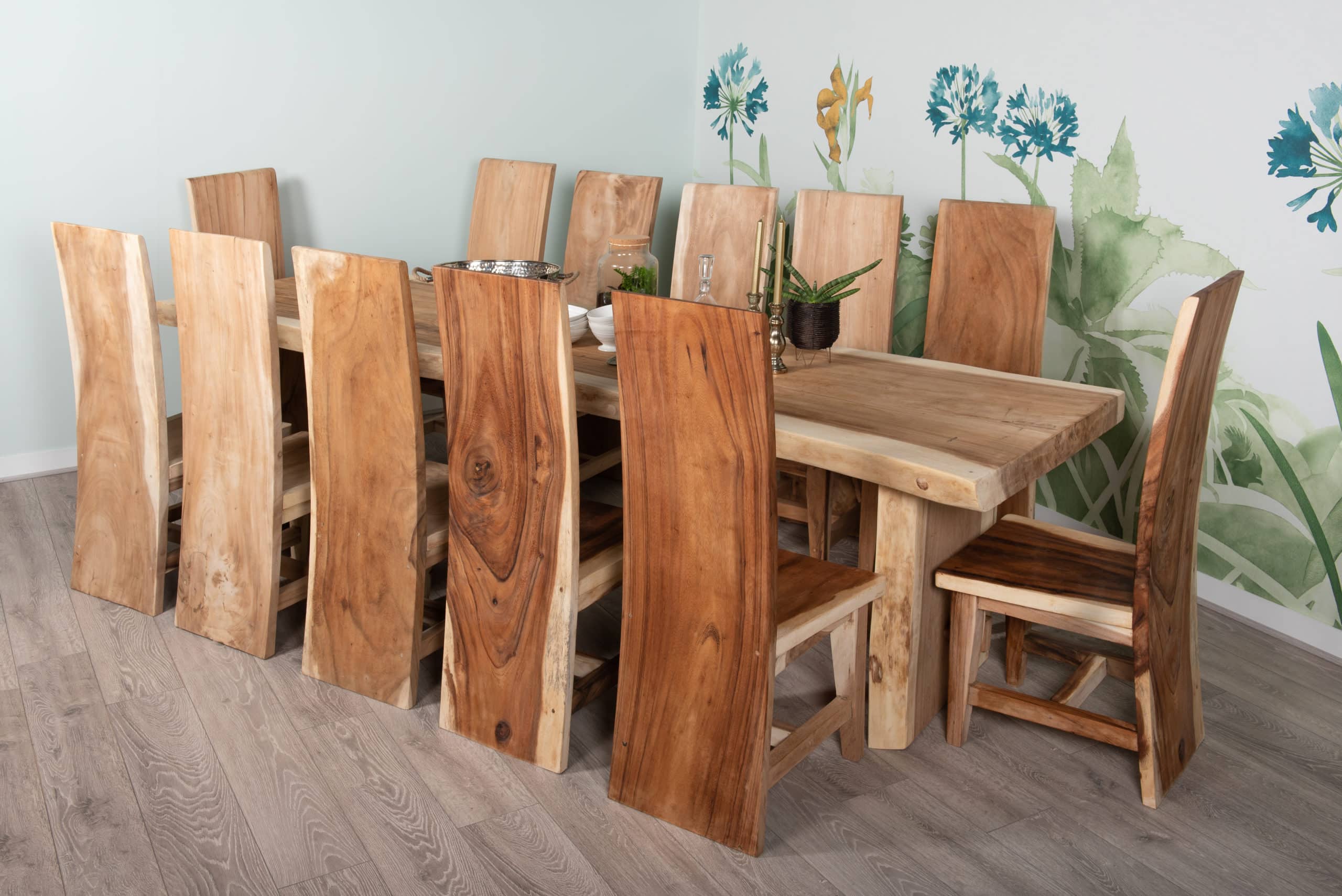 3m Live Edge Dining Table - Suar Wood - Seats up to 12 People