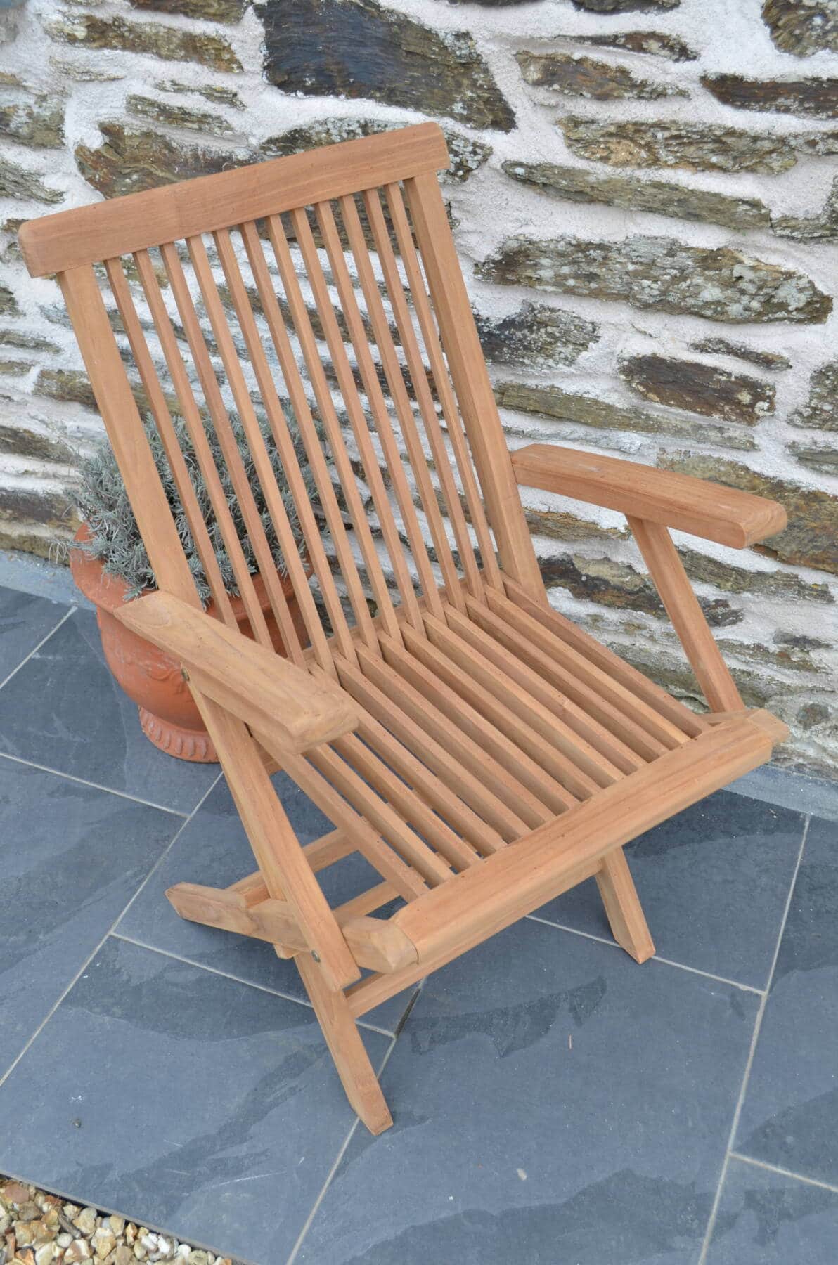 12 Seater Zennor Teak Garden Dining Set - Zennor Teak 2.4m-3.2m Rectangular Extending Table with 12 Teak Folding Armchairs