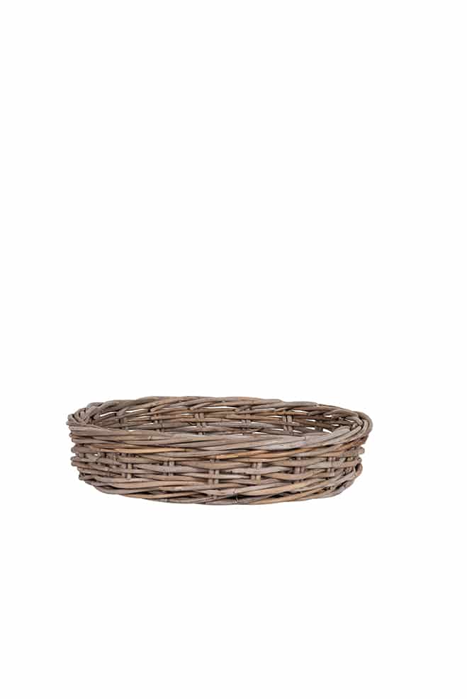 Handcrafted Round Wicker Tray - Large