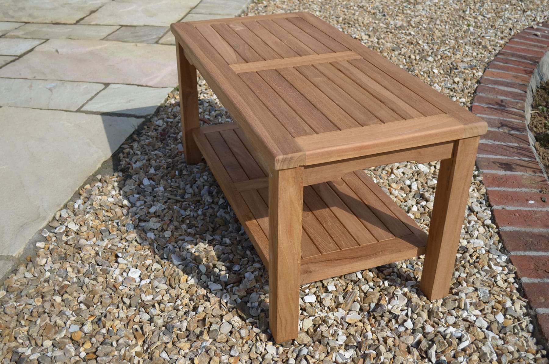 Malmesbury | 90cm Rectangular Teak Coffee Table with Shelf