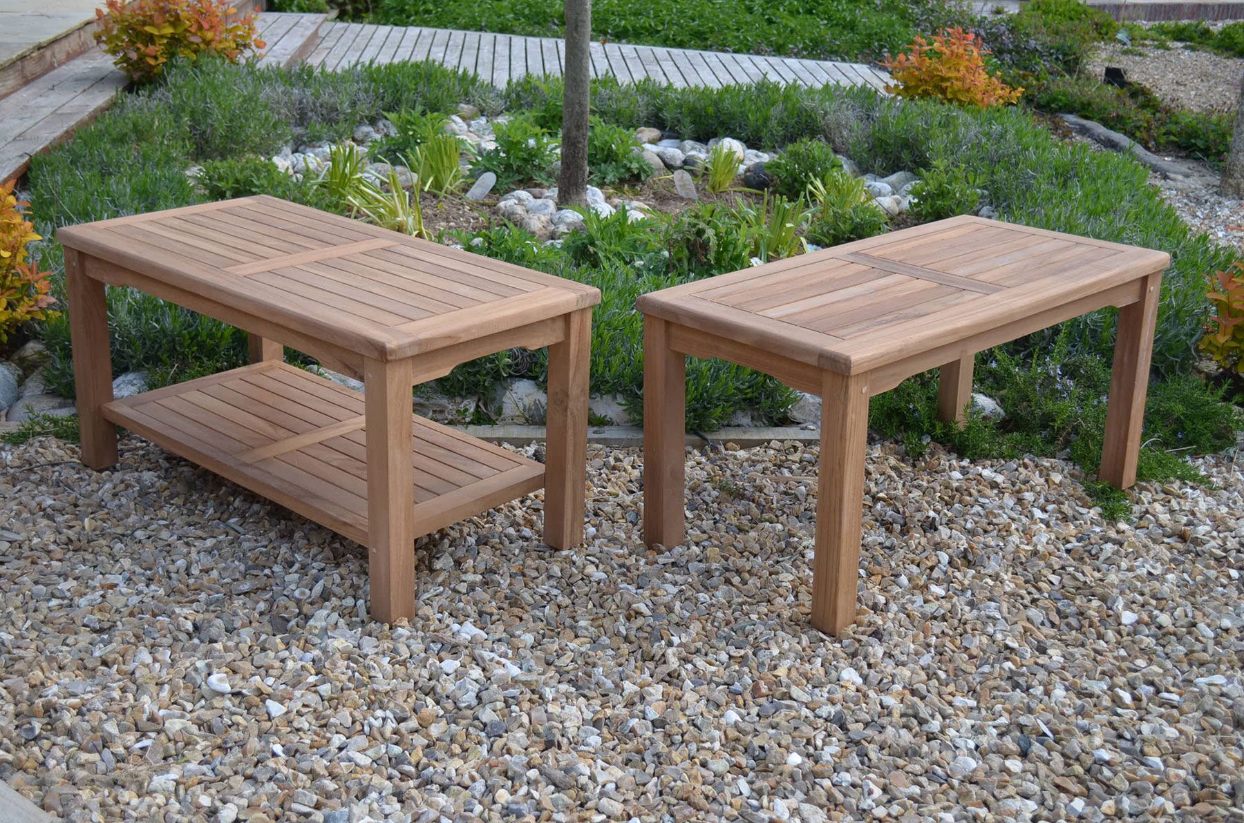 Malmesbury | 90cm Rectangular Teak Coffee Table with Shelf