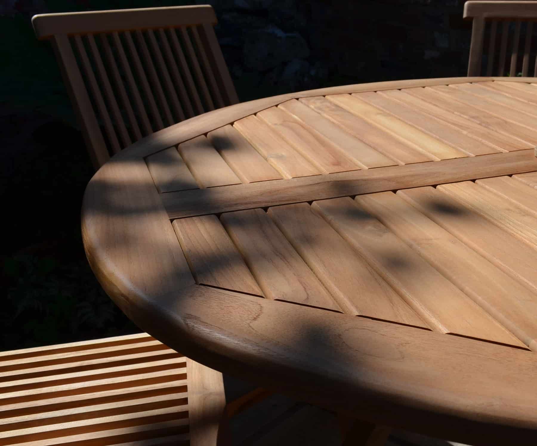 Mortimer | 1.2m Round Folding Teak Garden Dining Table | 6 Seater