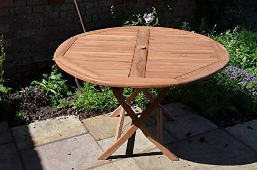 Mortimer | 1.2m Round Folding Teak Garden Dining Table | 6 Seater