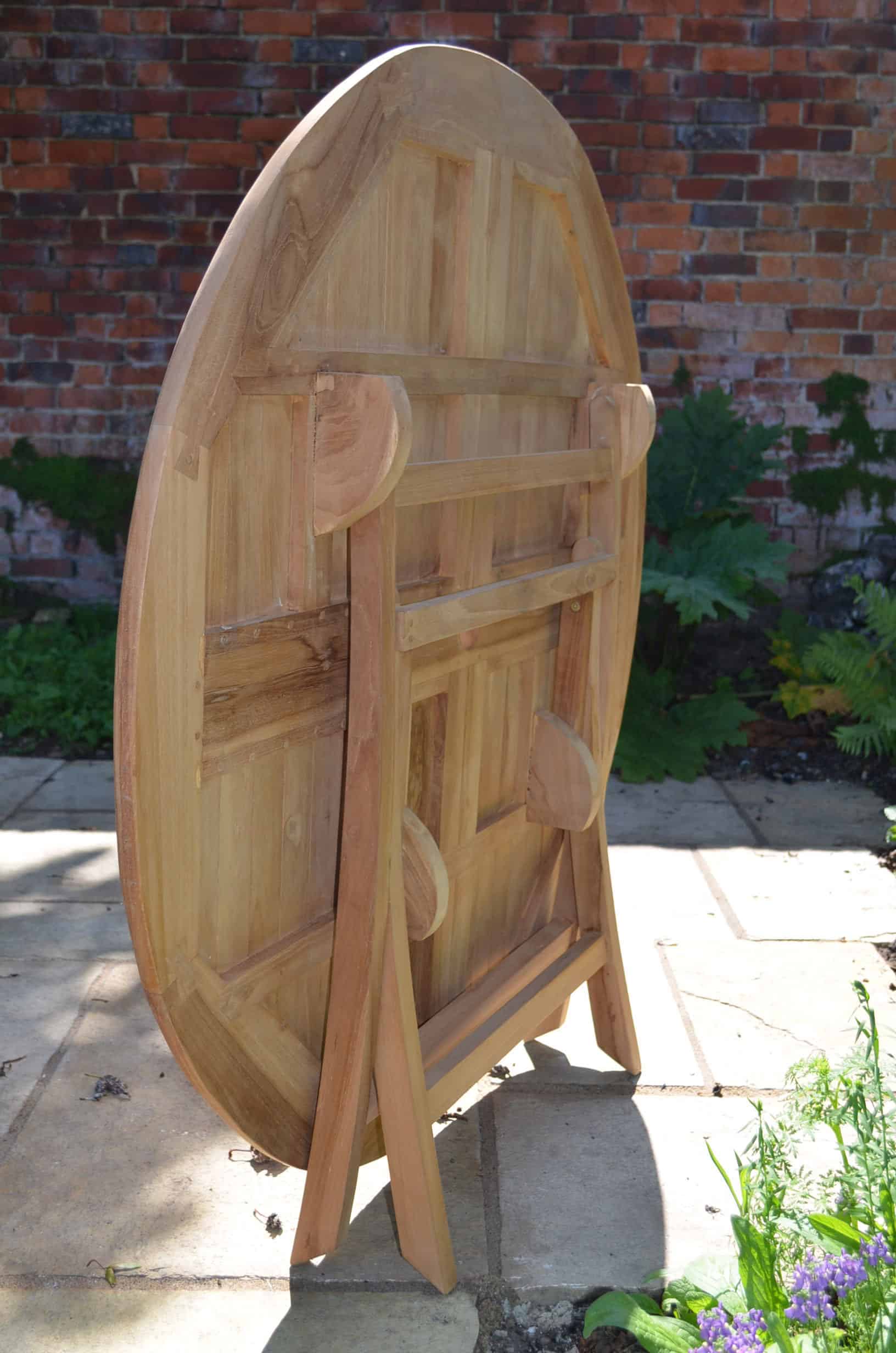 Mortimer | 1.2m Round Folding Teak Garden Dining Table | 6 Seater