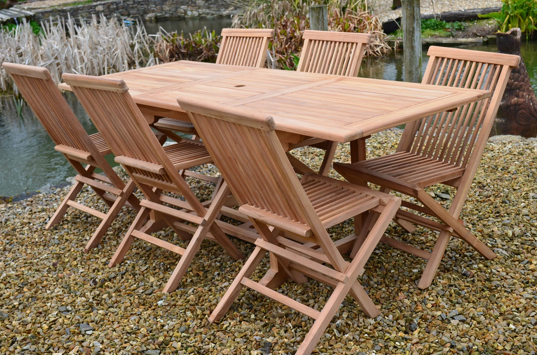 Zennor | 1.5-2.1m Rectangular Extending Teak Garden Dining Table | 6 to 10 Seater