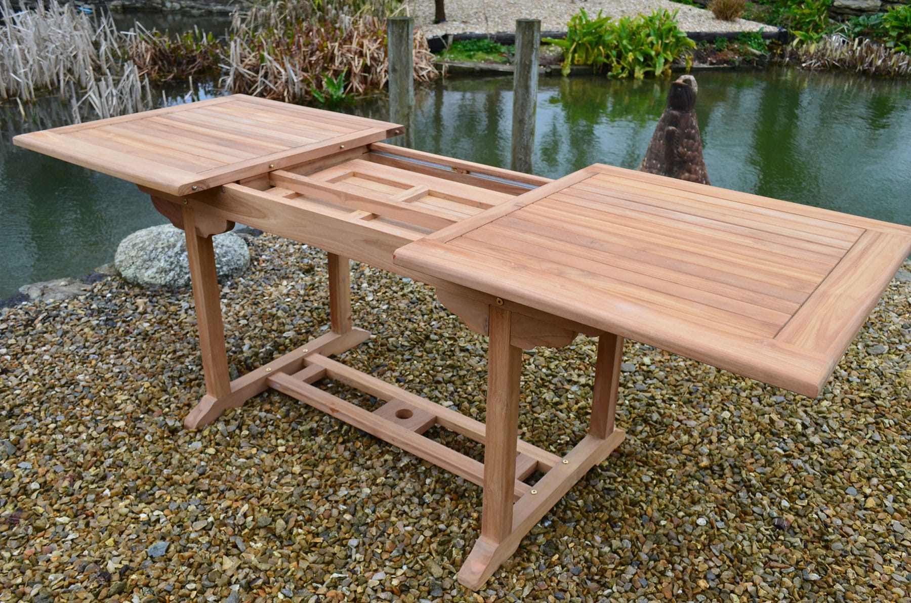 Zennor | 1.5-2.1m Rectangular Extending Teak Garden Dining Table | 6 to 10 Seater