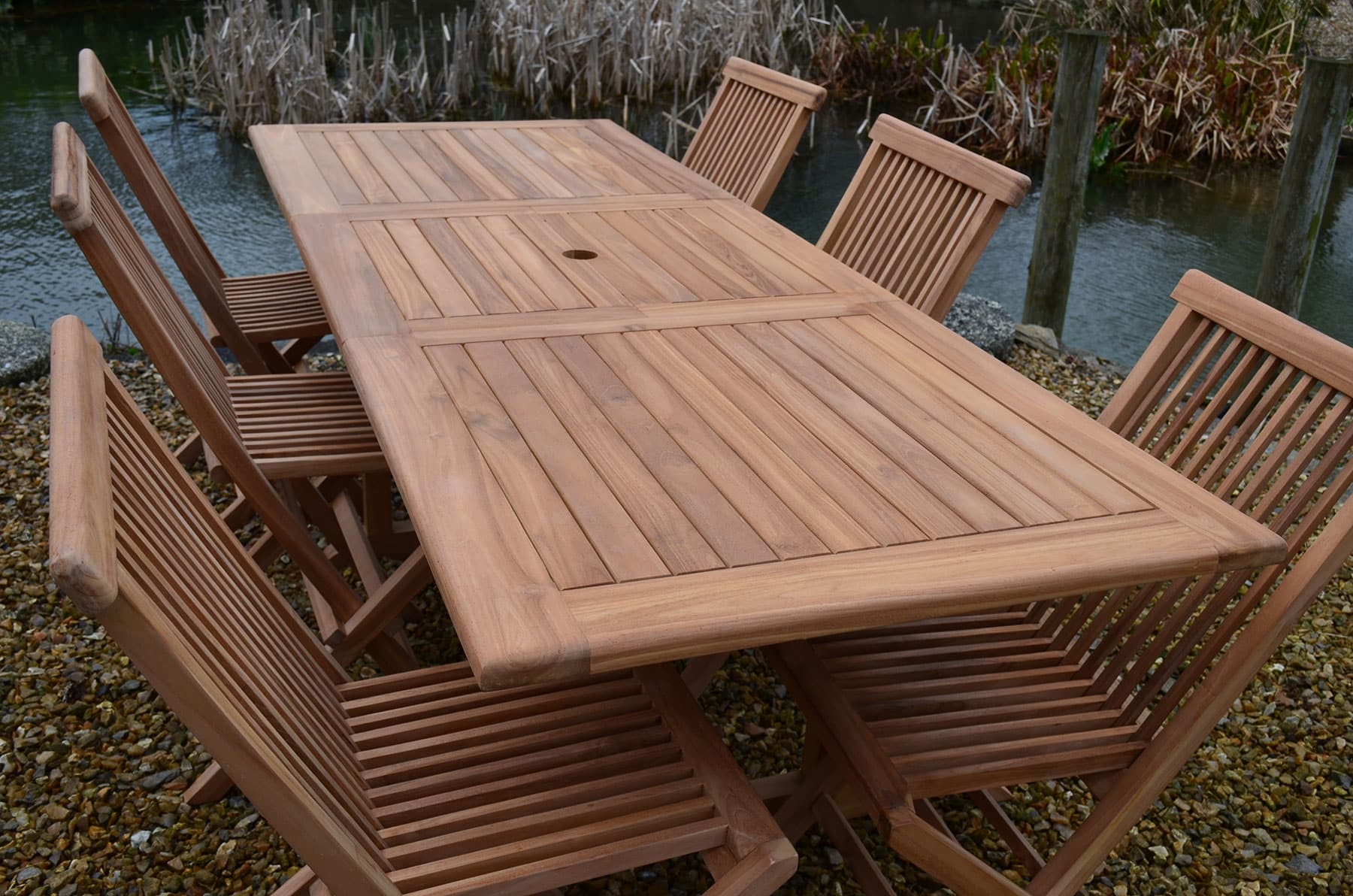 Zennor | 1.5-2.1m Rectangular Extending Teak Garden Dining Table | 6 to 10 Seater