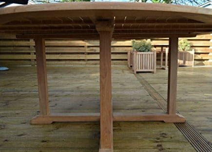 Dorchester | 1.2m Round Fixed Teak Garden Dining Table | 4 to 6 Seater