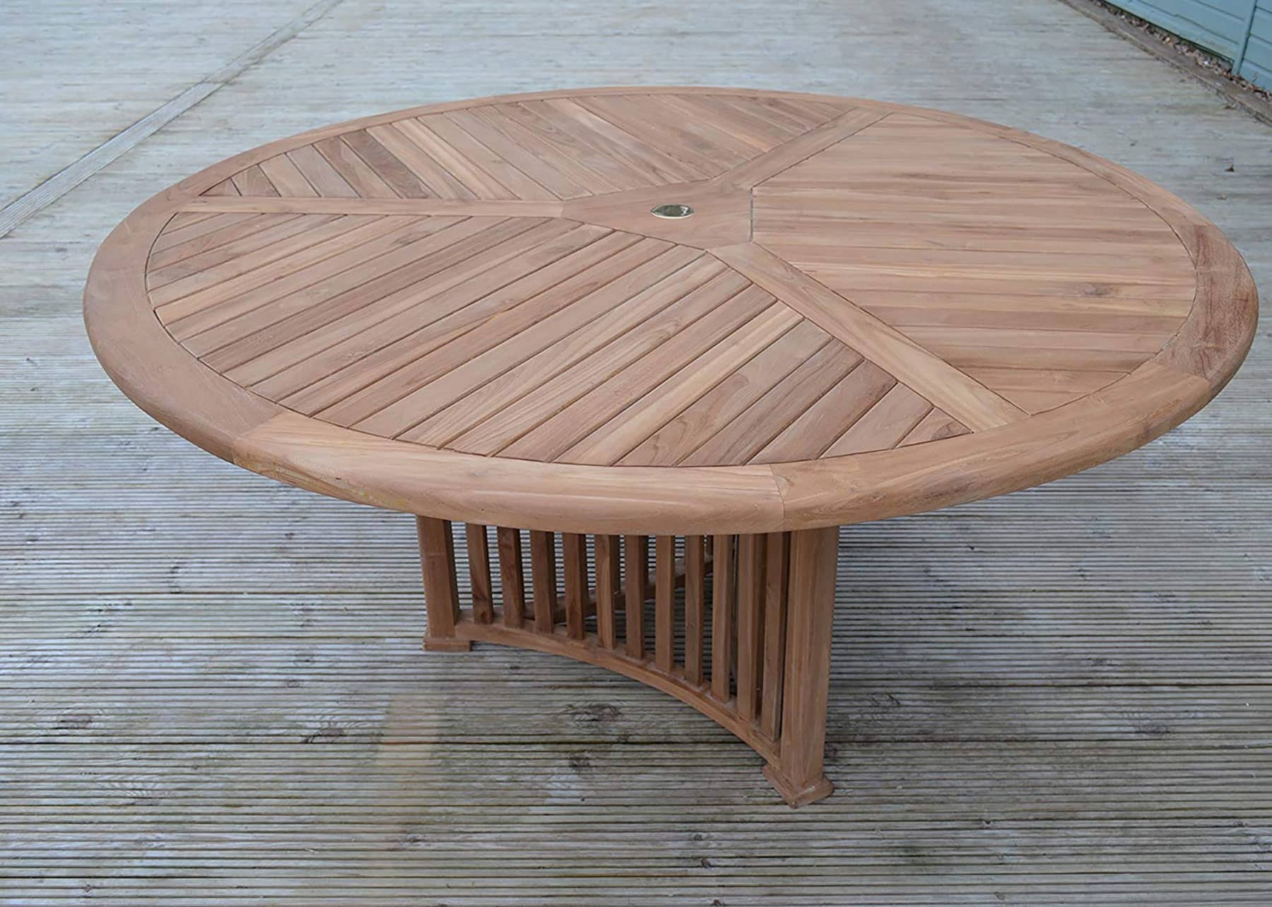 Kendal | 1.5m Round Teak Garden Dining Table | 6 Seater