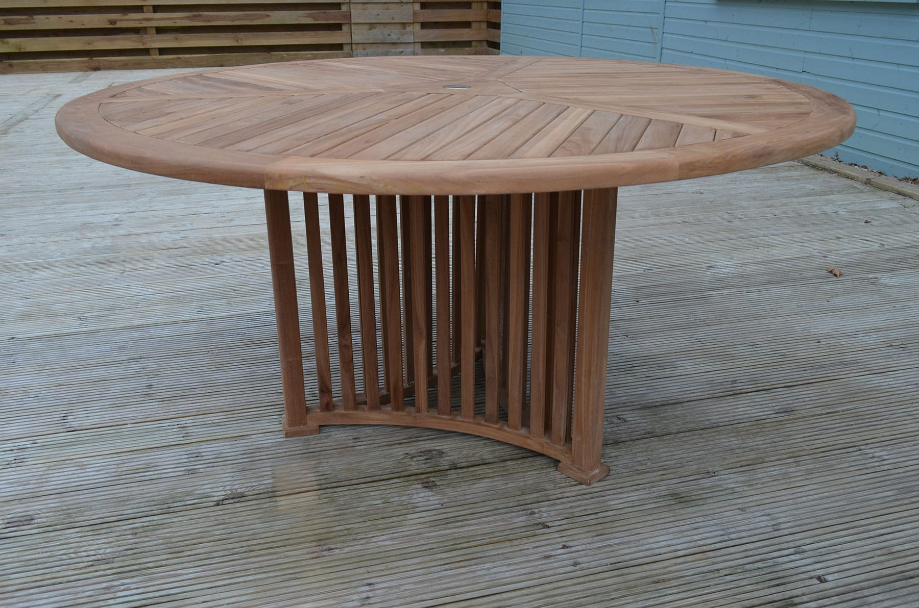Kendal | 1.5m Round Teak Garden Dining Table | 6 Seater