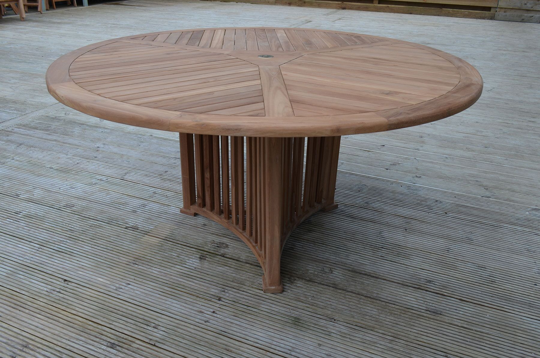 Kendal | 1.5m Round Teak Garden Dining Table | 6 Seater