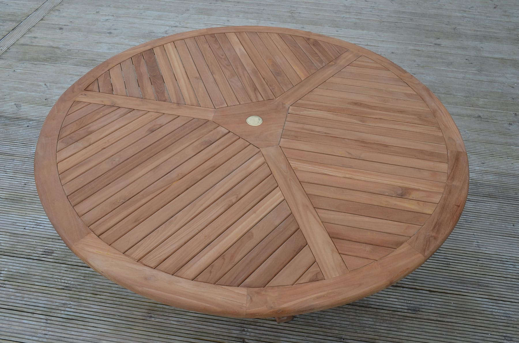 Kendal | 1.5m Round Teak Garden Dining Table | 6 Seater
