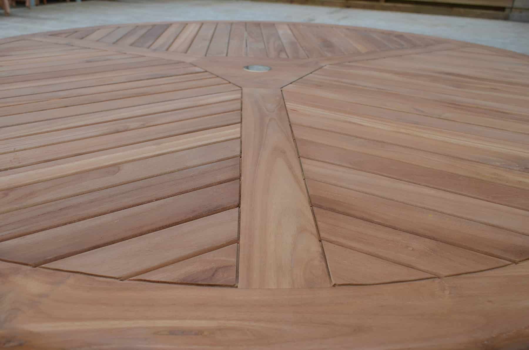 Kendal | 1.5m Round Teak Garden Dining Table | 6 Seater
