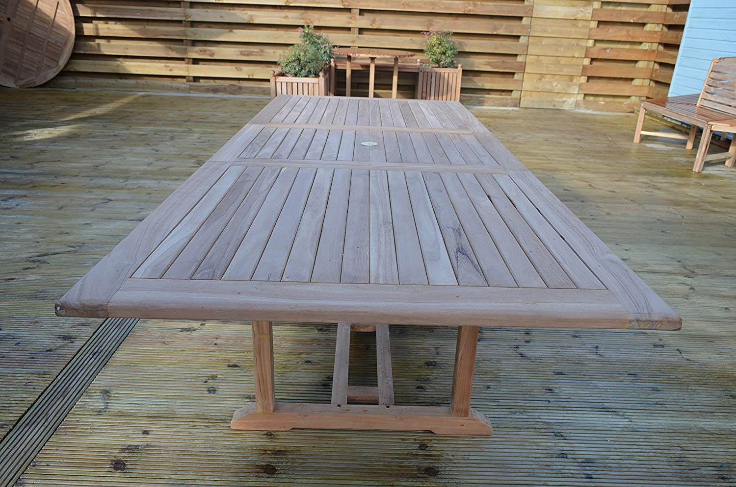 Zennor |1.8-2.4m Rectangular Extending Teak Garden Dining Table | 8 to 12 Seater