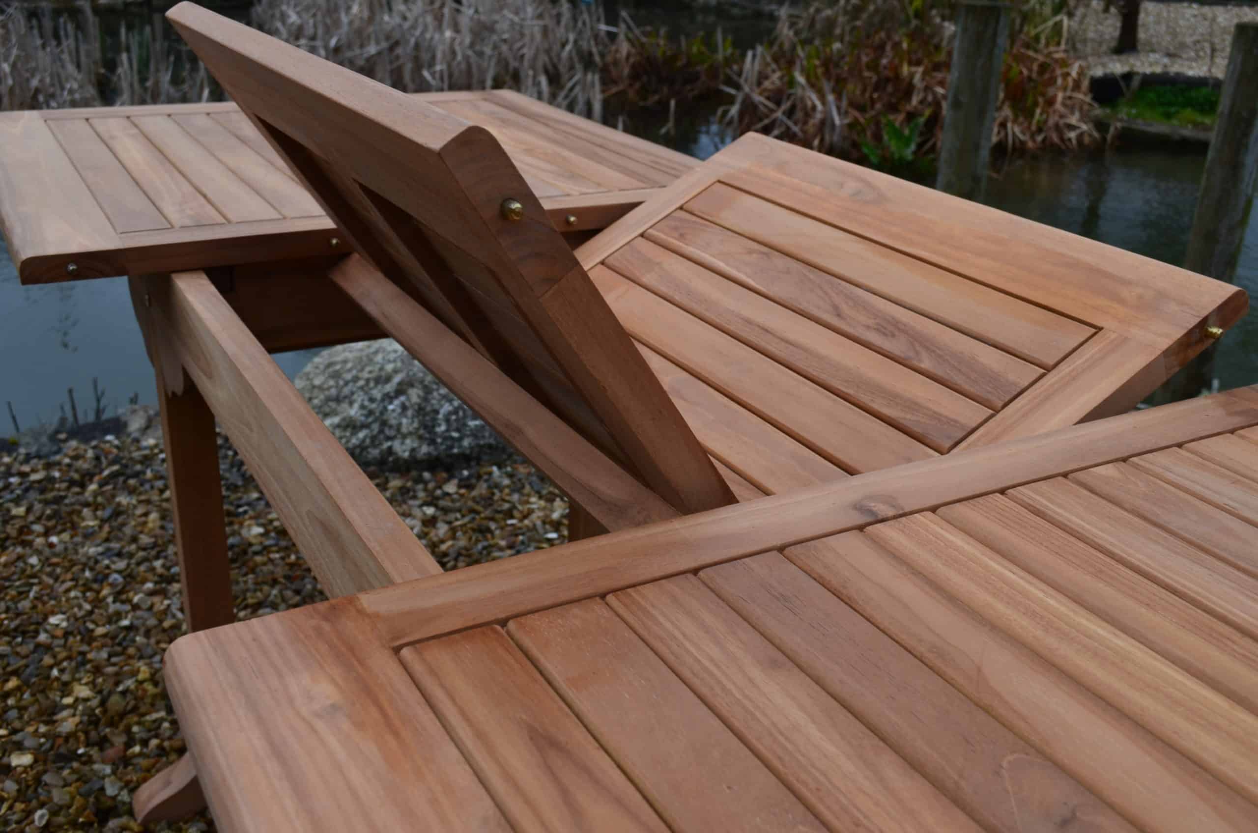 Zennor |1.8-2.4m Rectangular Extending Teak Garden Dining Table | 8 to 12 Seater