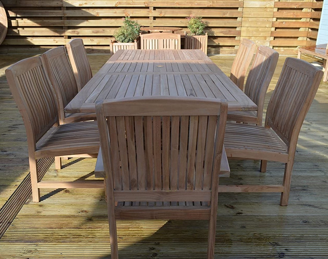 Zennor |1.8-2.4m Rectangular Extending Teak Garden Dining Table | 8 to 12 Seater