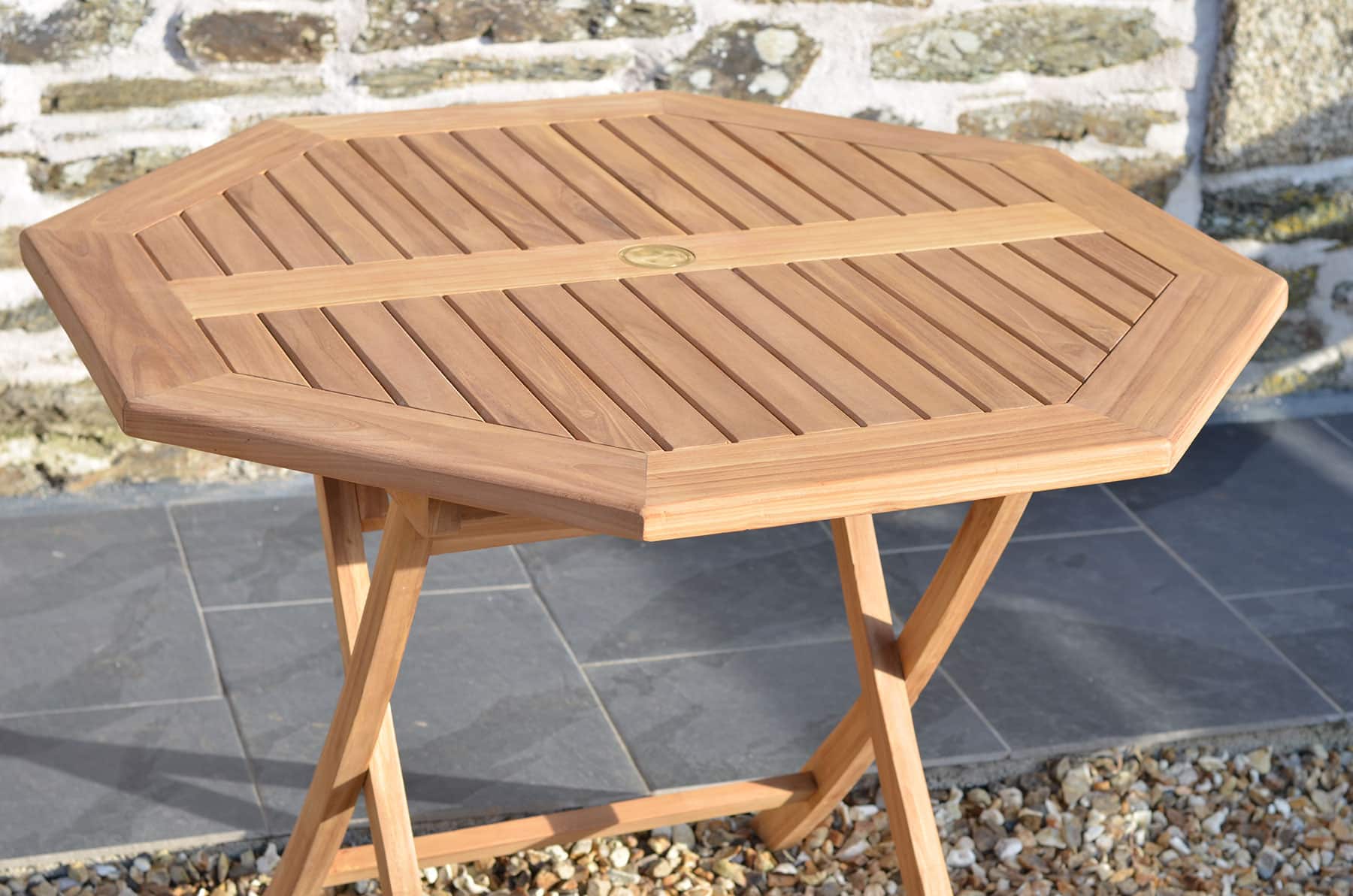 Suffolk |1m Octagonal Folding Teak Garden Dining Table | 4 Seater