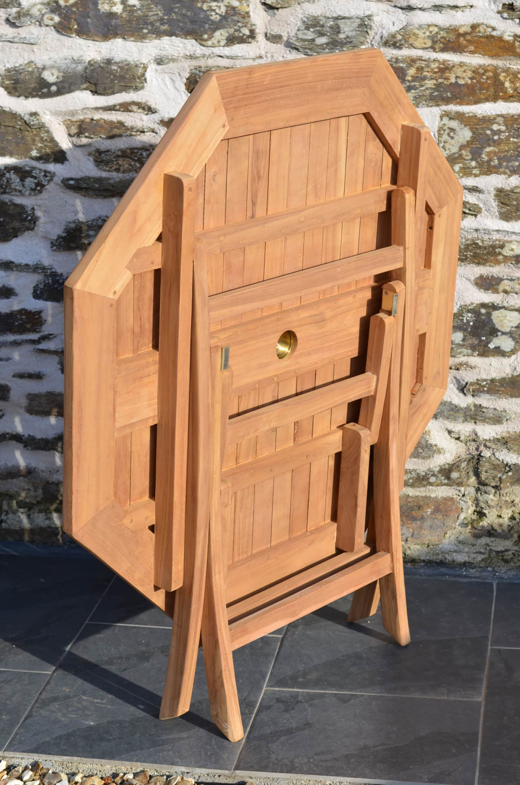 Suffolk |1m Octagonal Folding Teak Garden Dining Table | 4 Seater