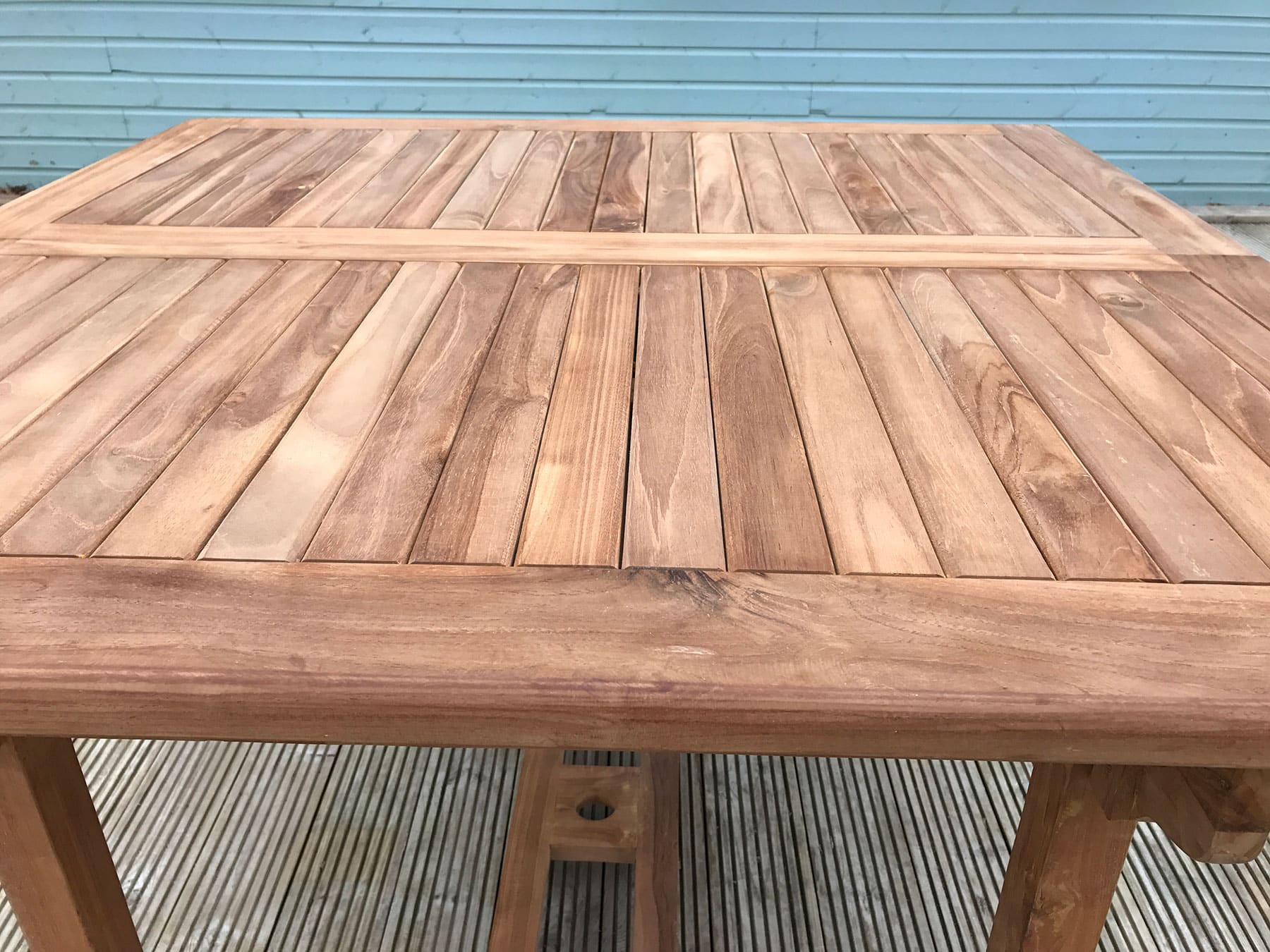 Lewes | 1.2-1.8m Square Extending Teak Garden Dining Table | 4 to 8 Seater