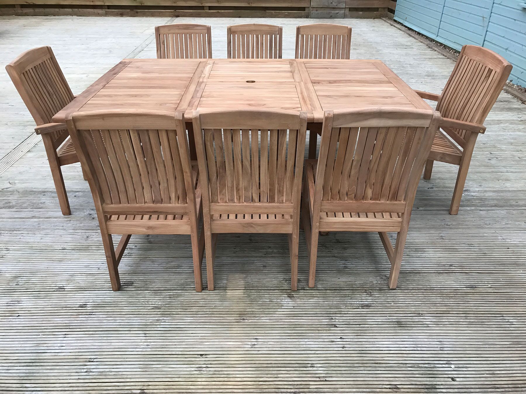 Lewes | 1.2-1.8m Square Extending Teak Garden Dining Table | 4 to 8 Seater