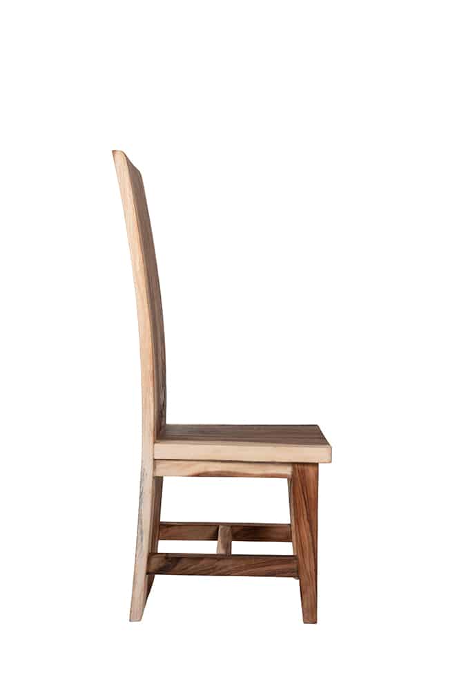 6 Seater Dining Set | 1.4m Round Reclaimed Teak Dining Table with 6 Live Edge Dining Chairs Full Length Back