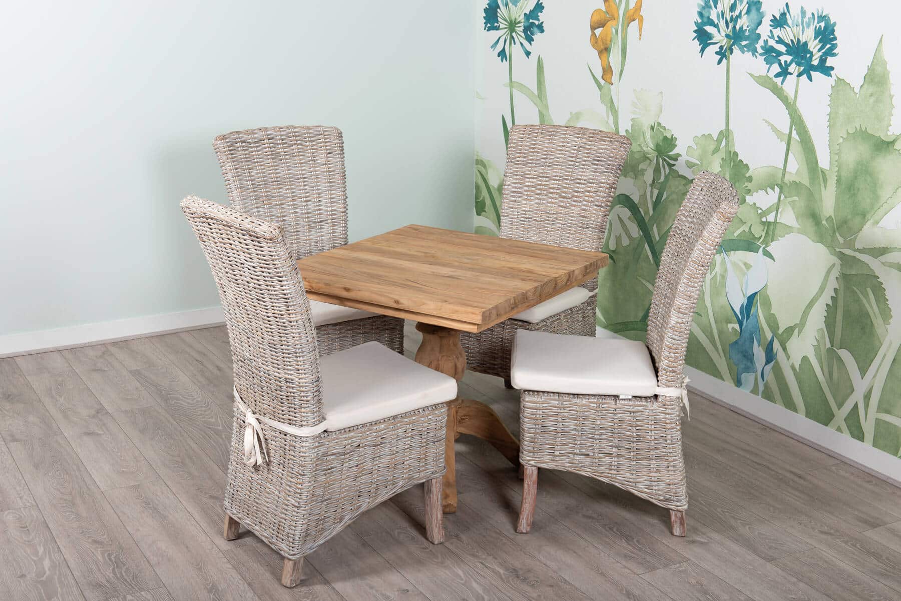 Reclaimed Teak Dining Table | 80cm Square Table - 2 to 4 Seater