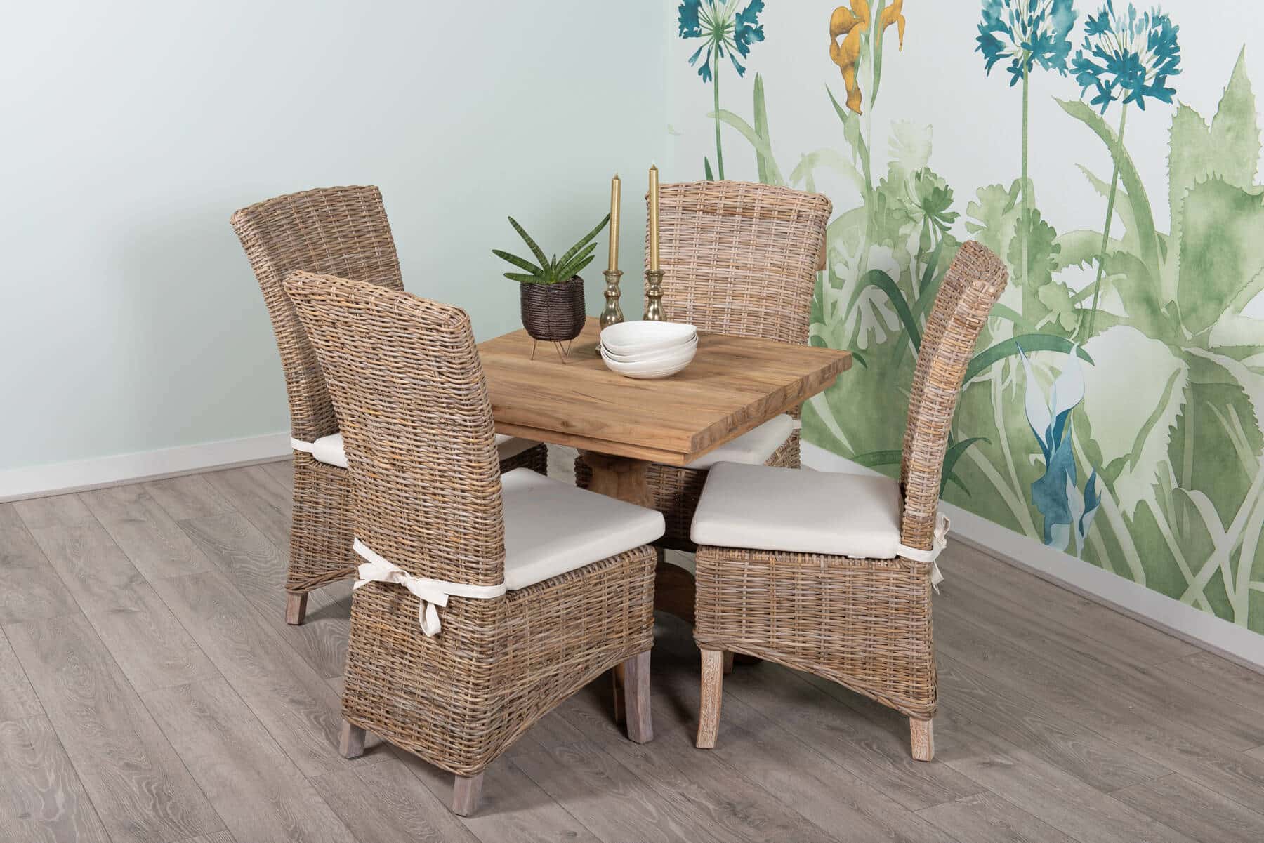 Reclaimed Teak Dining Table | 80cm Square Table - 2 to 4 Seater