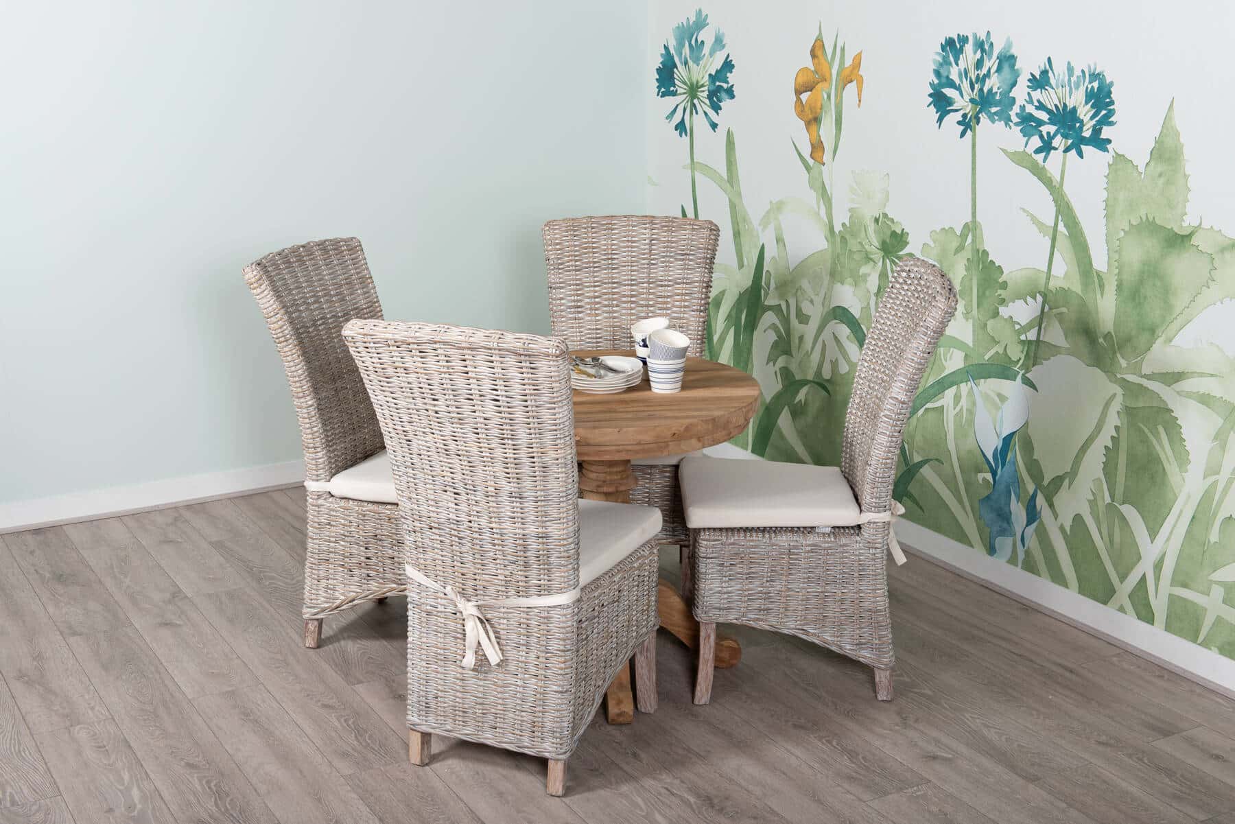 Reclaimed Teak Dining Table | 80cm Round Table - 2 to 4 Seater