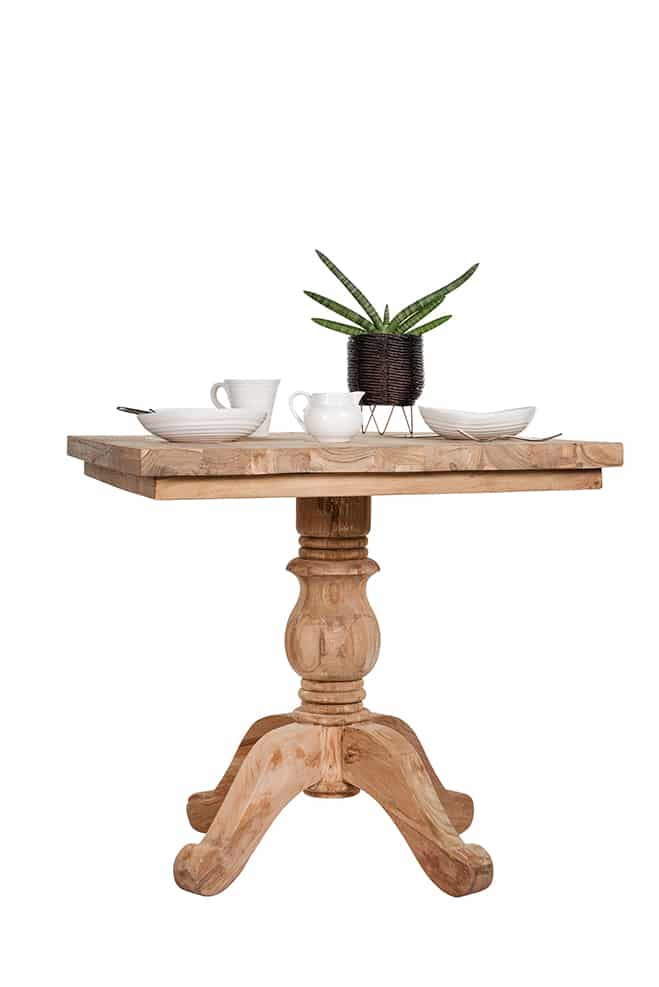 Reclaimed Teak Dining Table | 80cm Square Table - 2 to 4 Seater