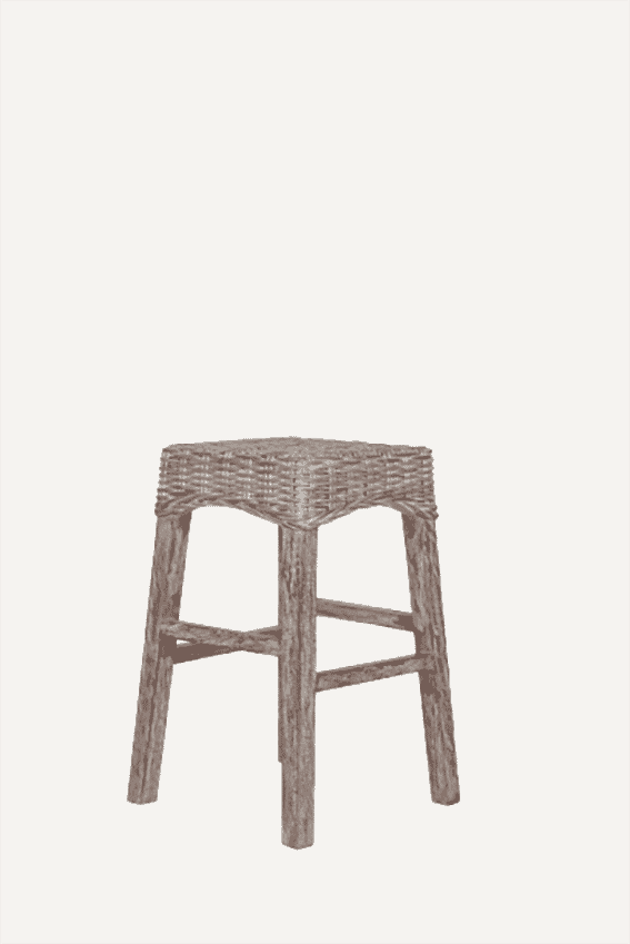 Wicker Counter Stool whitewash