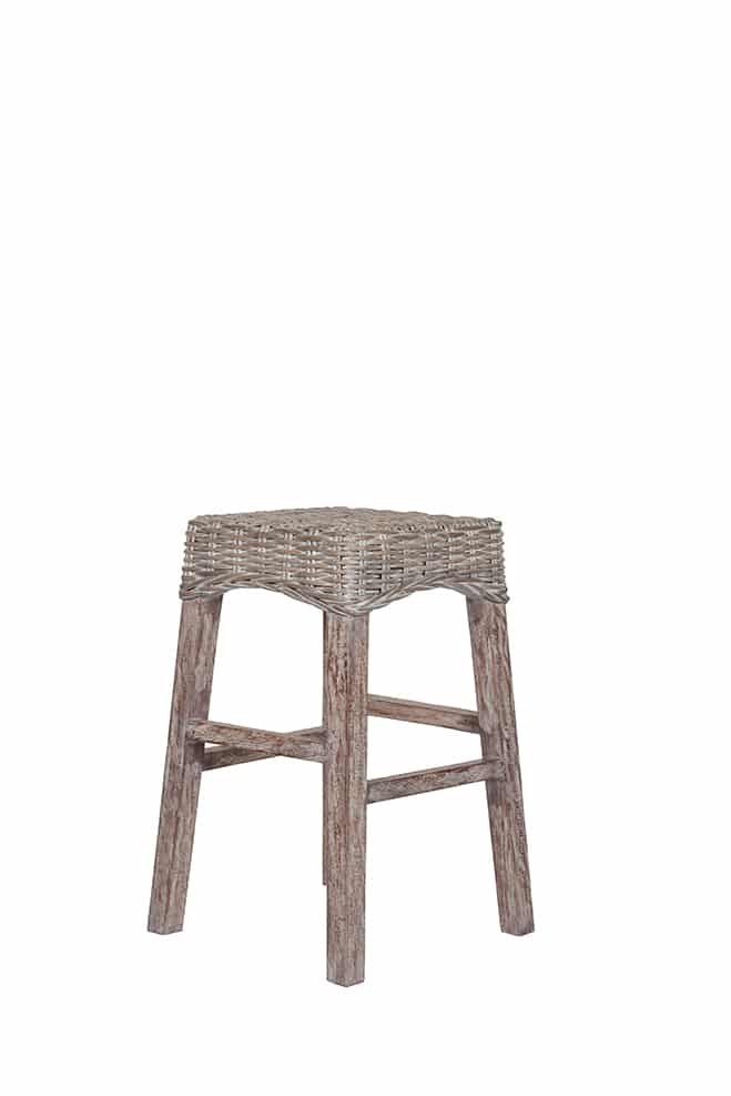 Wicker Counter Stool whitewash