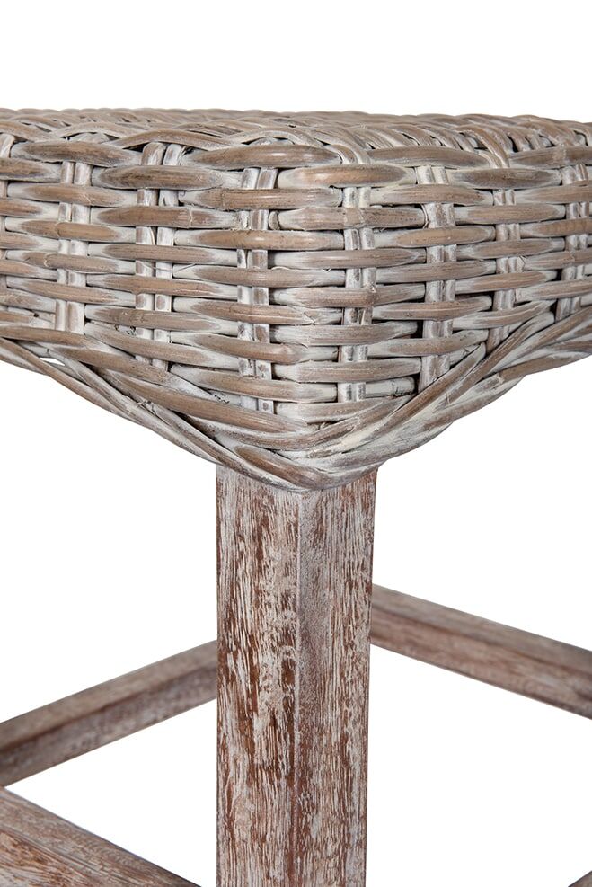 Wicker Counter Stool whitewash