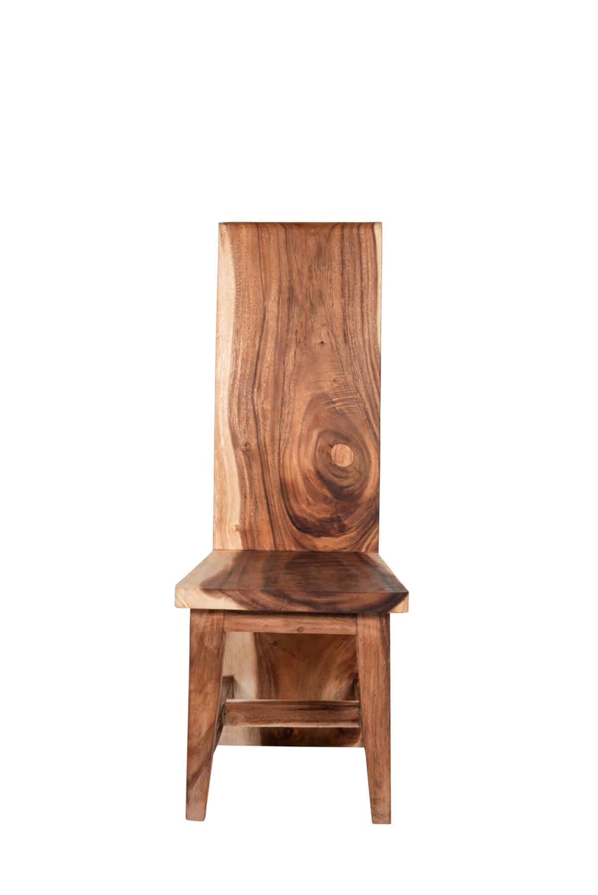 2 Seater Dining Set | 80cm Square Reclaimed Teak Dining Table with 2 Live Edge Dining Chairs Full Length Back