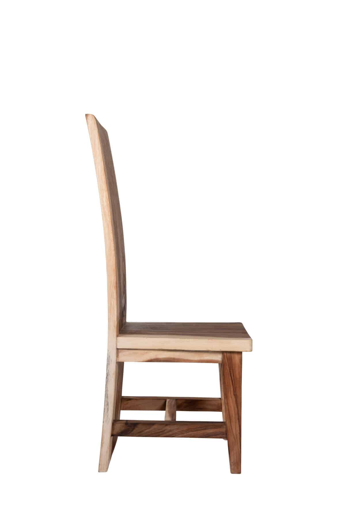 2 Seater Dining Set | 80cm Square Reclaimed Teak Dining Table with 2 Live Edge Dining Chairs Full Length Back
