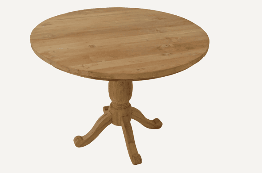 4 Seater Dining Set | 1m Round Reclaimed Teak Dining Table with 4 Live Edge Dining Chairs Full Length Back