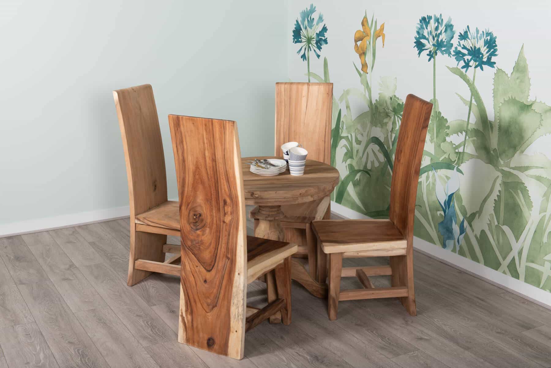 Reclaimed Teak Dining Table | 80cm Round Table - 2 to 4 Seater