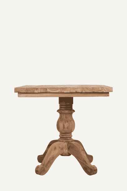 2 Seater Dining Set | 80cm Square Reclaimed Teak Dining Table with 2 Live Edge Dining Chairs Full Length Back