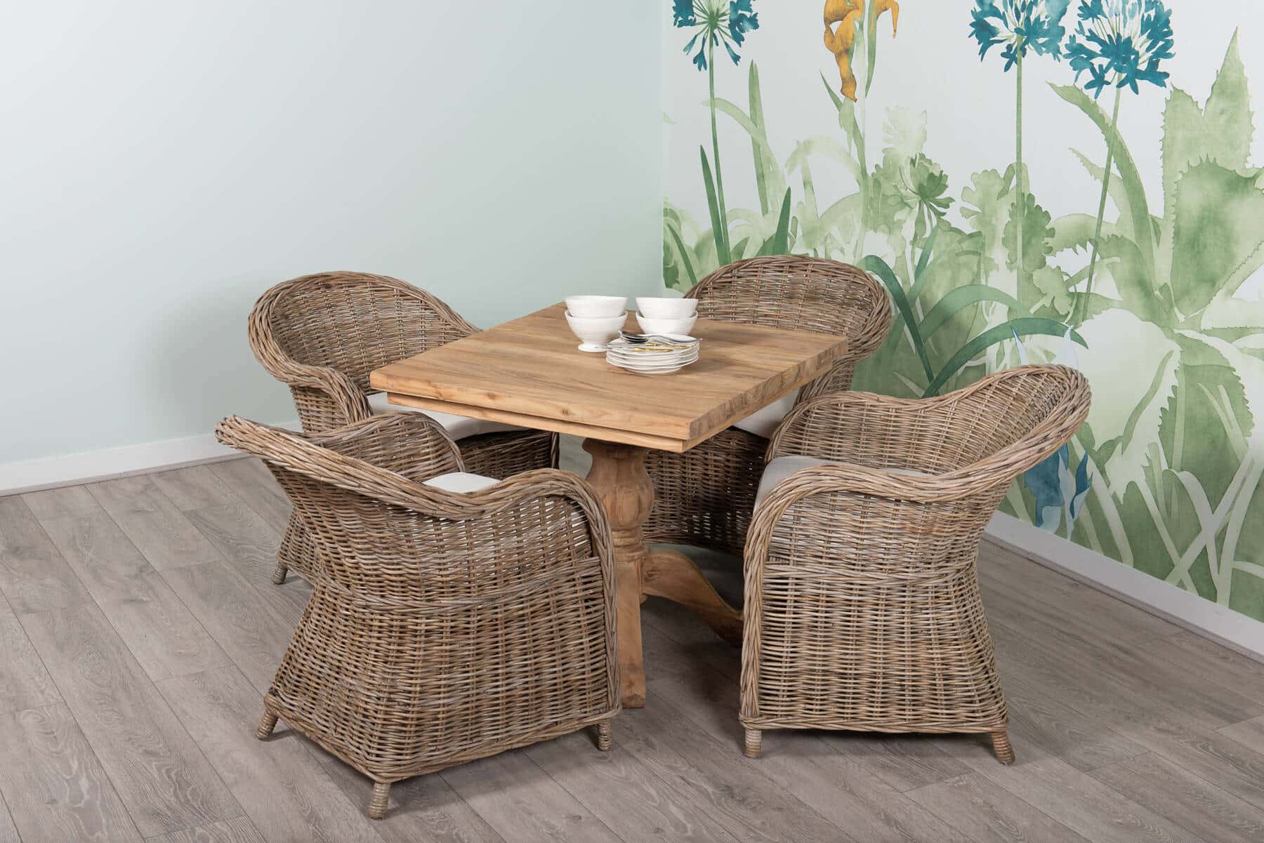 Reclaimed Teak Dining Table | 80cm Square Table - 2 to 4 Seater
