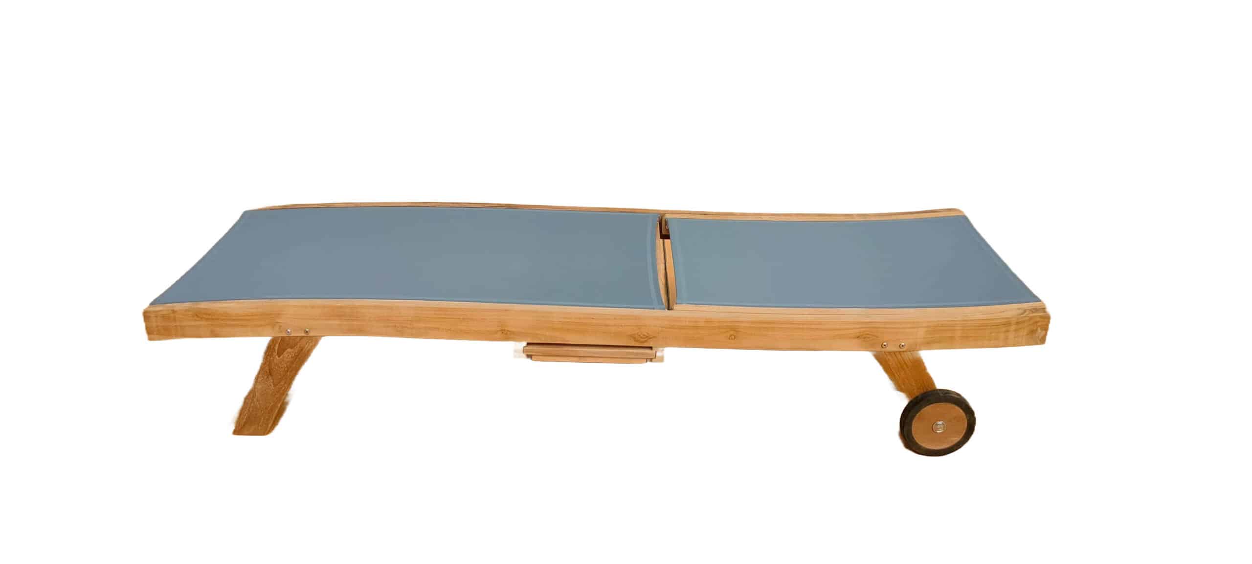 Teak and Textilene Lounger- Luxury Soft grey