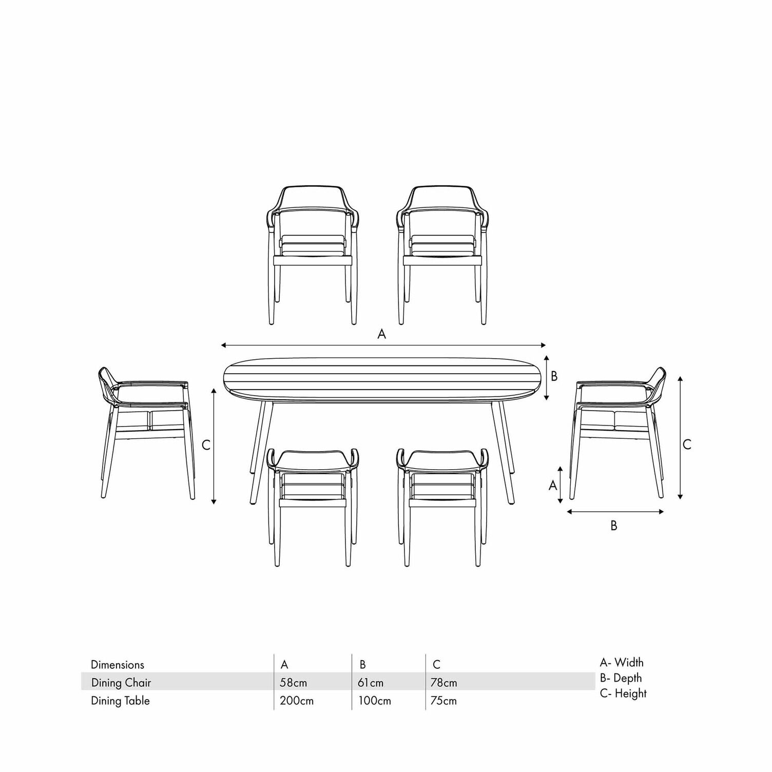 Salita Outdoor 6 Seater Dining Set