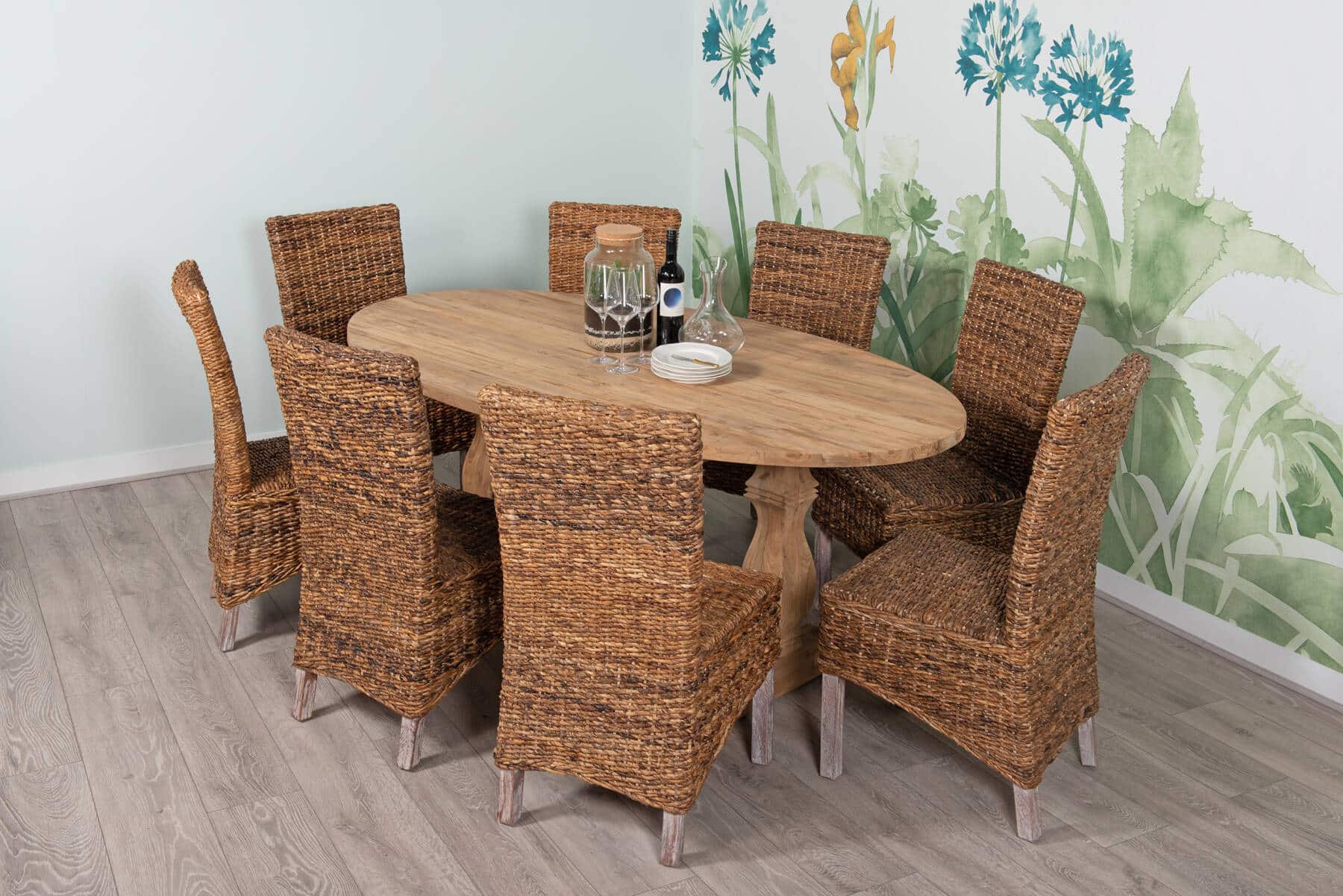 Reclaimed Teak Dining Table | 2m Oval Table - 8 Seater
