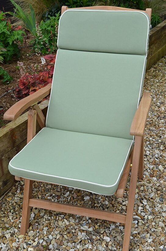 6 Seater Ambleside Teak Garden Dining Set - Ambleside 1.2m-1.8m Round Extending Table with 6 Teak Recliner Armchairs