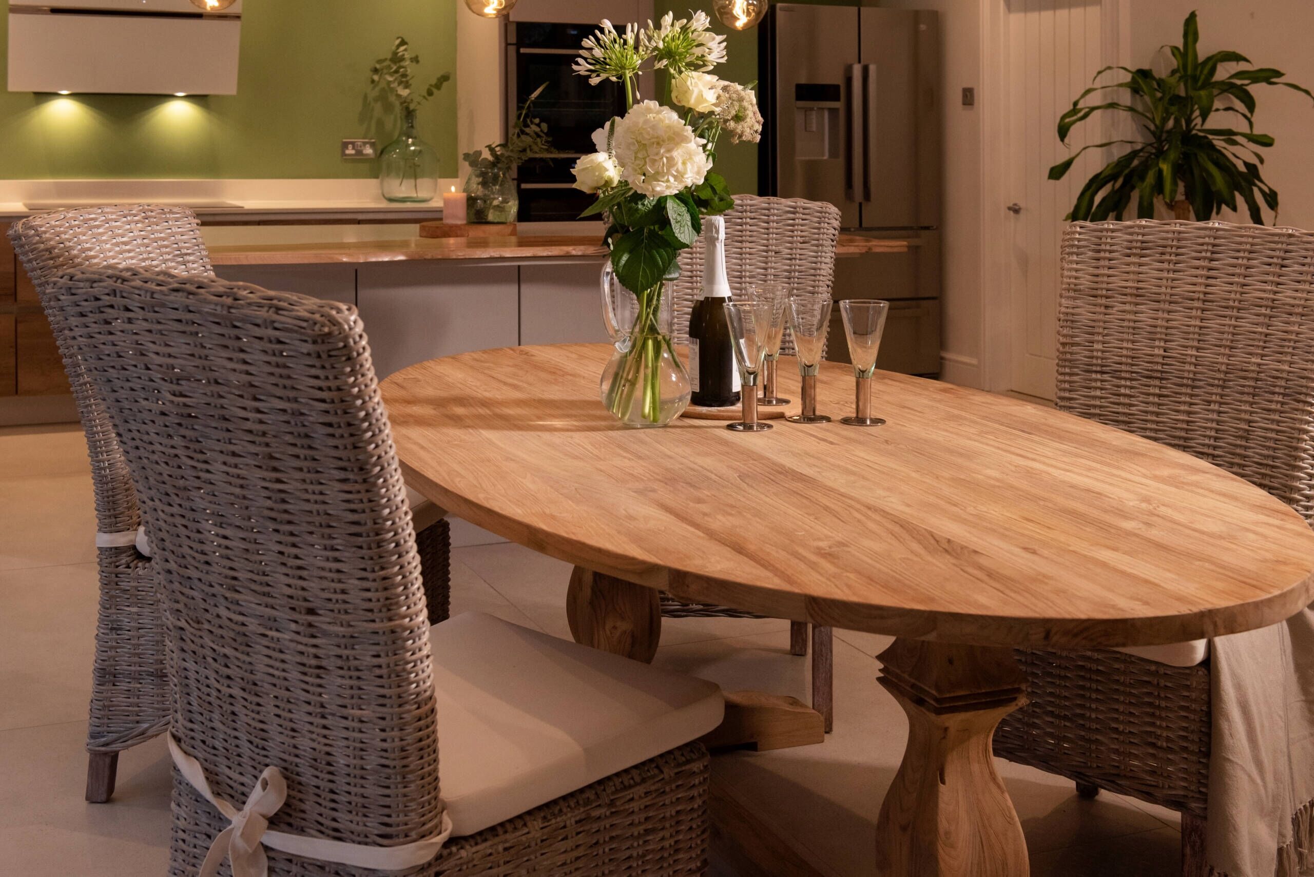 Reclaimed Teak Dining Table | 2m Oval Table - 8 Seater