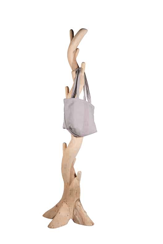 Natural Suar Wood Coat & Bag Stand
